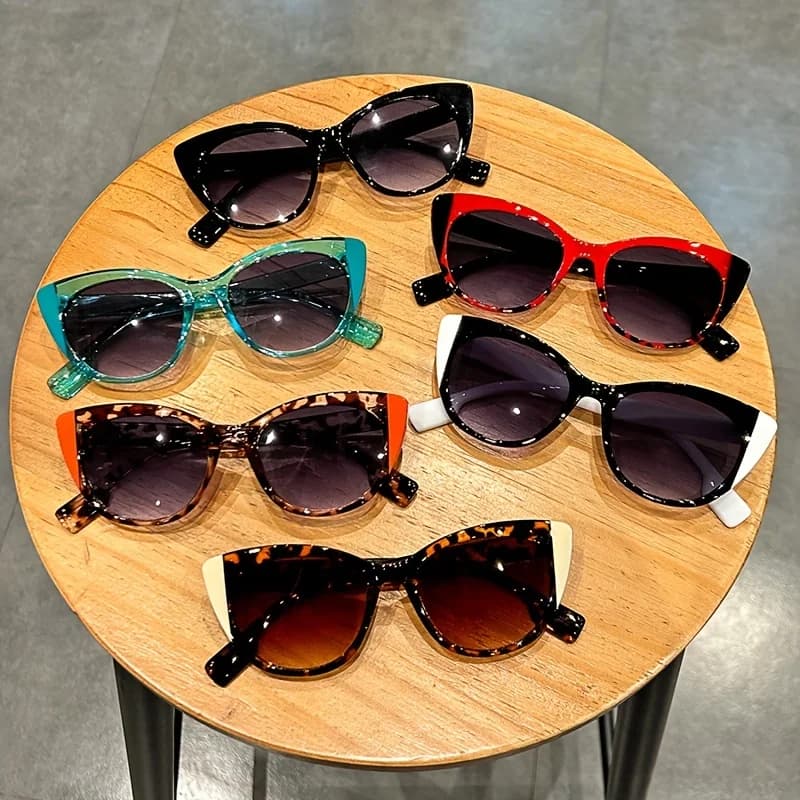 Gradient Cat-Eye Sunglasses Chic Color-Block Anti-glare UV Protection Eyeglasses Women For Fashion Outdoor Travel