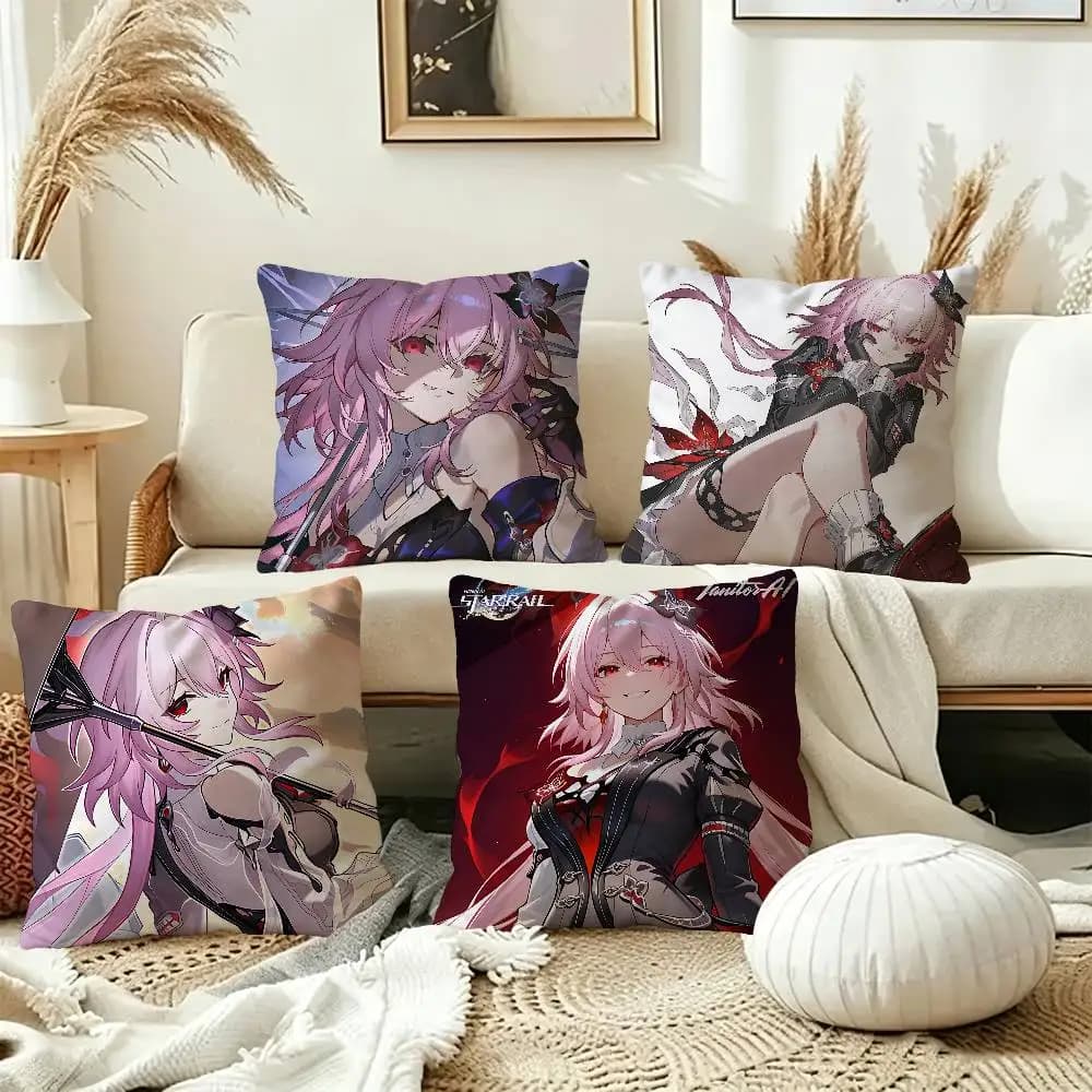 Game Honkai Star Rail Everight Pillow Cover for Bedroom Room and Living Room Sofa Decorative Cushion Cover