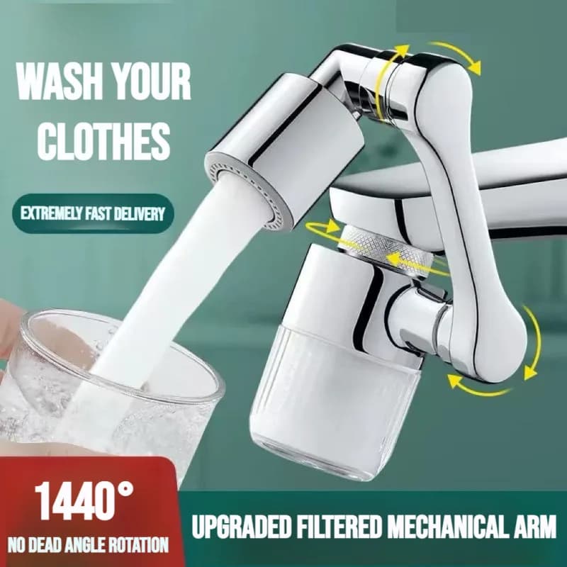 Mechanical Arm Faucet 360 Degree Rotation Swivel Kitchen Sink Water Tap Flexible Universal Mixer Tap for Bathroom
