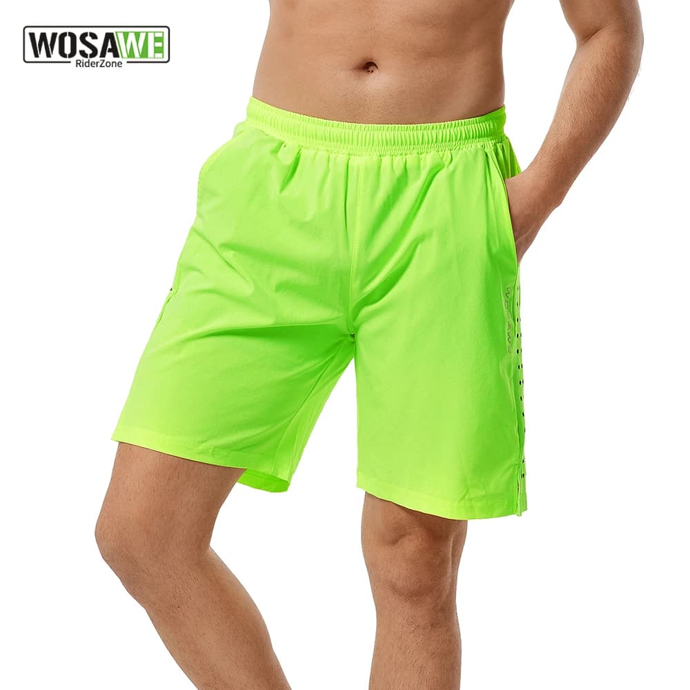 WOSAWE Men's Cycling Shorts 2 in 1 Quick Drying Breathable with Embedded Padded Lining for Mountain Bike Race Training