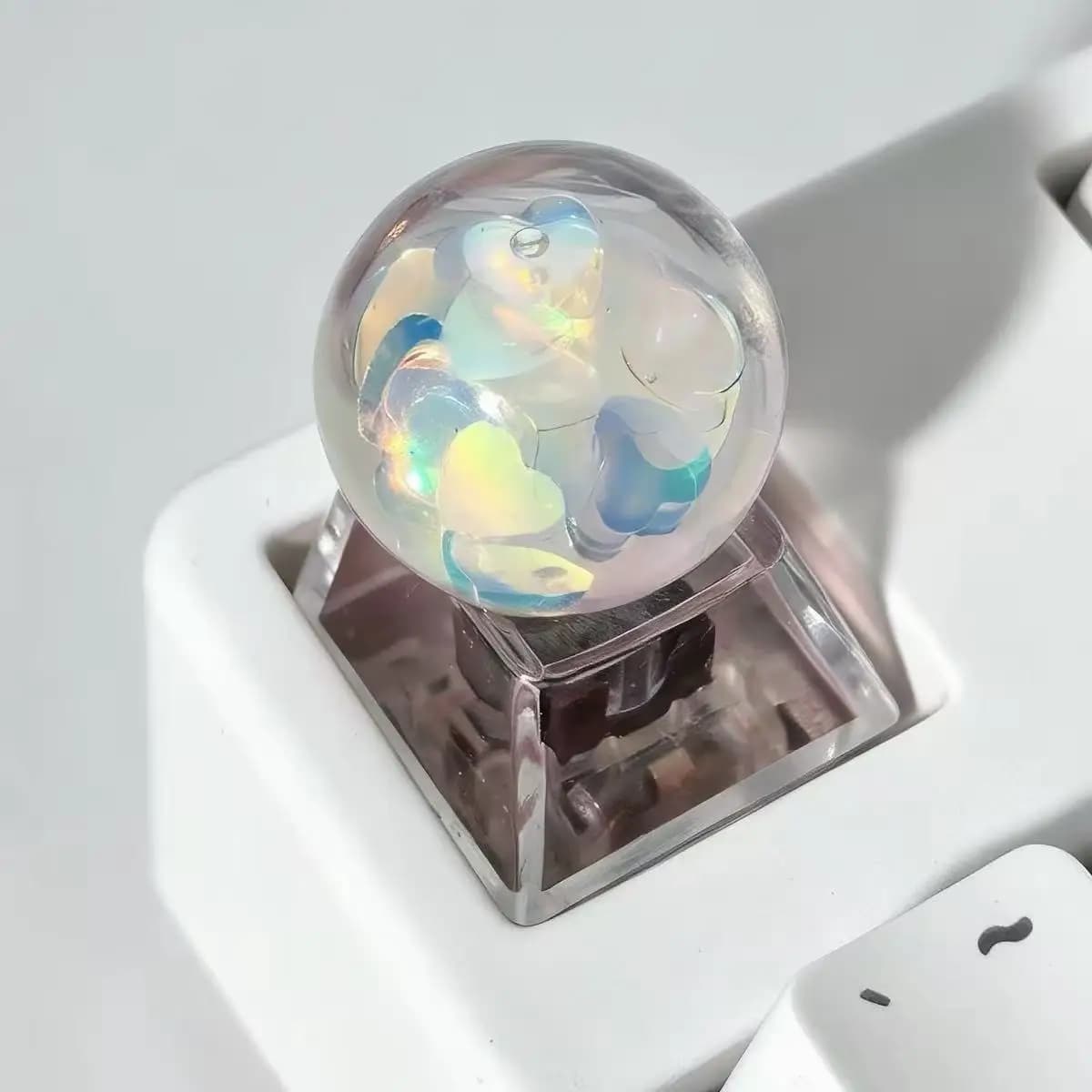 Star Crystal Ball Keyboard Keycaps Cartoon Cute Transparent Translucent Cross Axis Game Love Mechanical Keyboard Keycaps