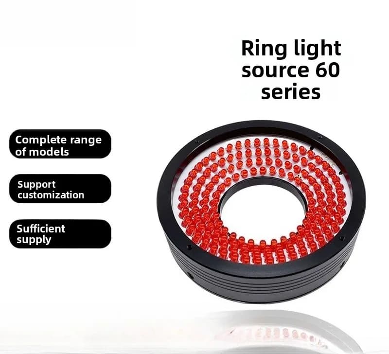 60° Low Angle LED Ring Light for Machine Vision – Uniform Illuminator for CCD Defect Inspection & Automated Surface Detection
