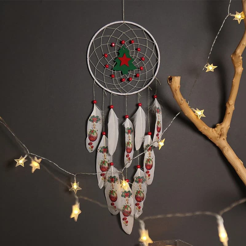 Creative Christmas Dream Catcher Large Window Hangings Bedroom Decorations Festival Home Decor Handmade Wind Chimes For Gifts