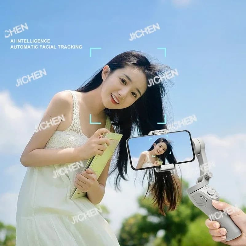 HUNAN Ai Selfie Stick Rotazione a 360° Tracciamento automatico del volto Telefono cellulare intelligente Stabilizzatore cardanico a 3 assi per iPhone