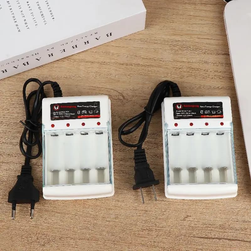 AA AAA Battery Charger 4 Slots 1.2V EU US Plug Independent Charging Perfect for Everyday Household Use and Electronics