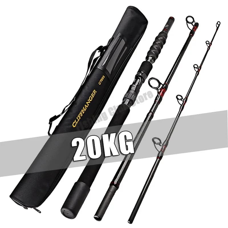 Canna da pesca 20-50Lb 1.8-2.7m 3 sezioni Baitcasting Spinning Rod Test 20kg Pesante Lure Casting Canna da viaggio Regalo
