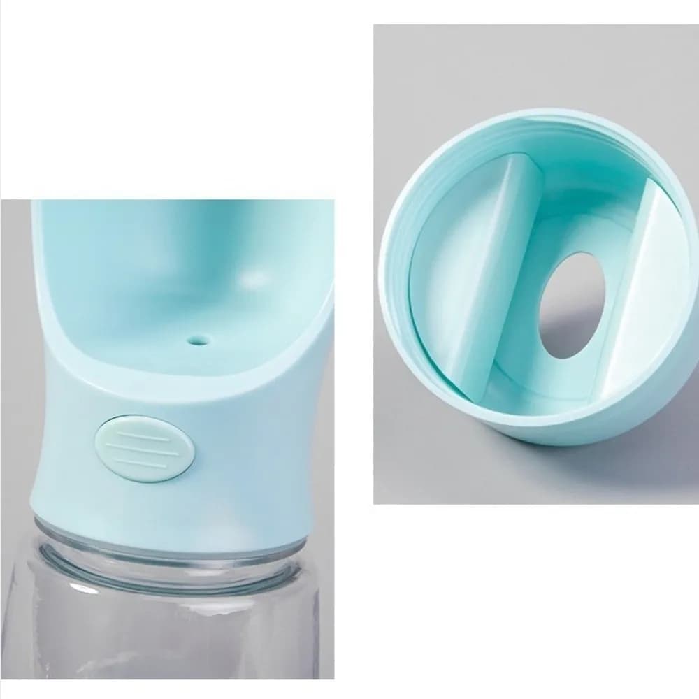 Nuovo Dispenser d'Acqua per Cani da 400ml con Contenitore per Sacchetti Igienici 3 in 1, Bottiglia per Cibo per Cani a Prova di Perdite, Dispenser Portatile per Alimenti per Animali Domestici per Esterni