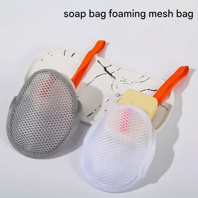 1 borsa morbida per il bagno con coulisse. Rete antiscivolo per sapone, ideale per lavaggio corpo, doccia, bagno, spa, viaggi. Rete da bagno resistente per adulti.