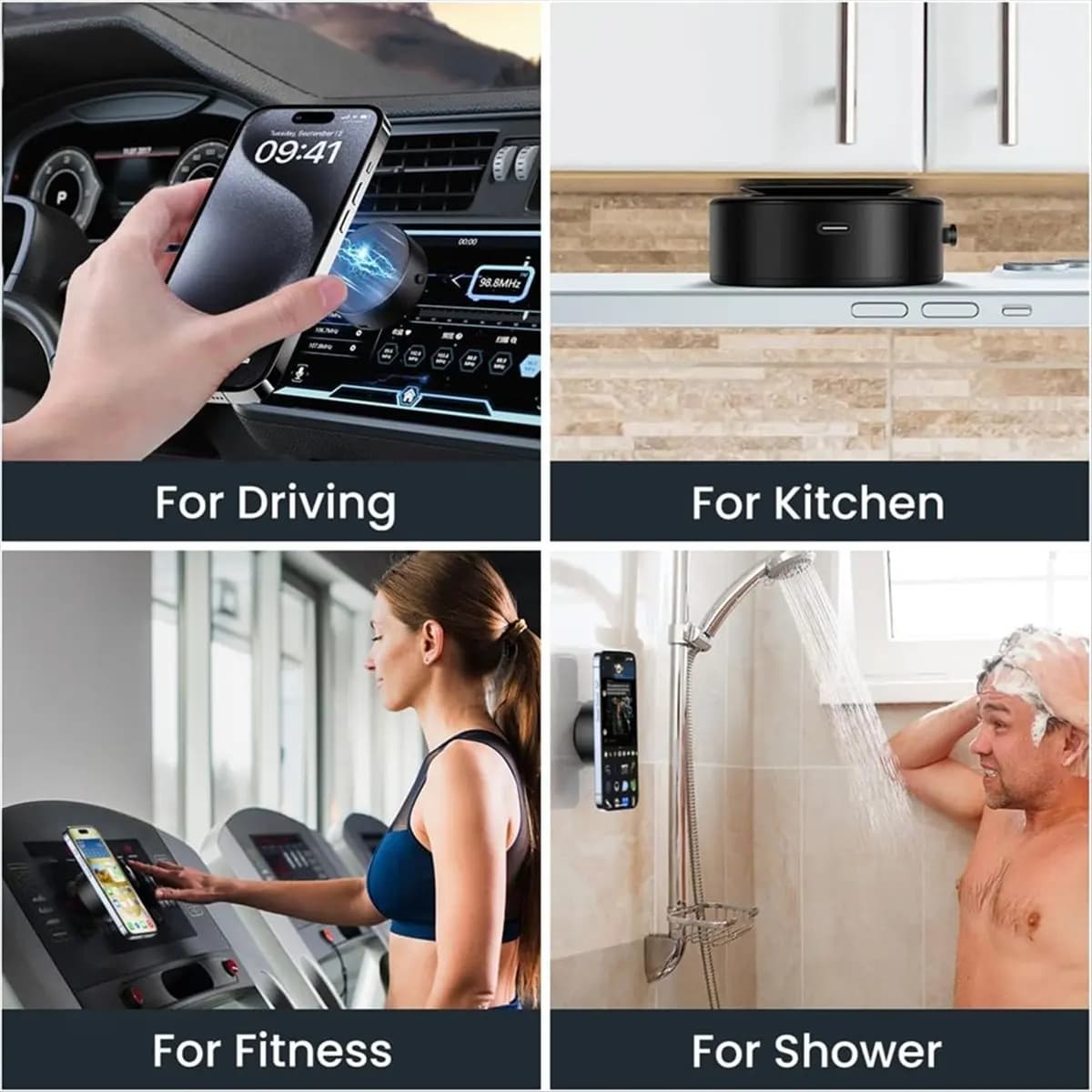 Supporto Magnetico per Cellulare da Auto A10R, Supporto per Telefono con Forte Aspirazione Elettrica per Magsafe iPhone Android
