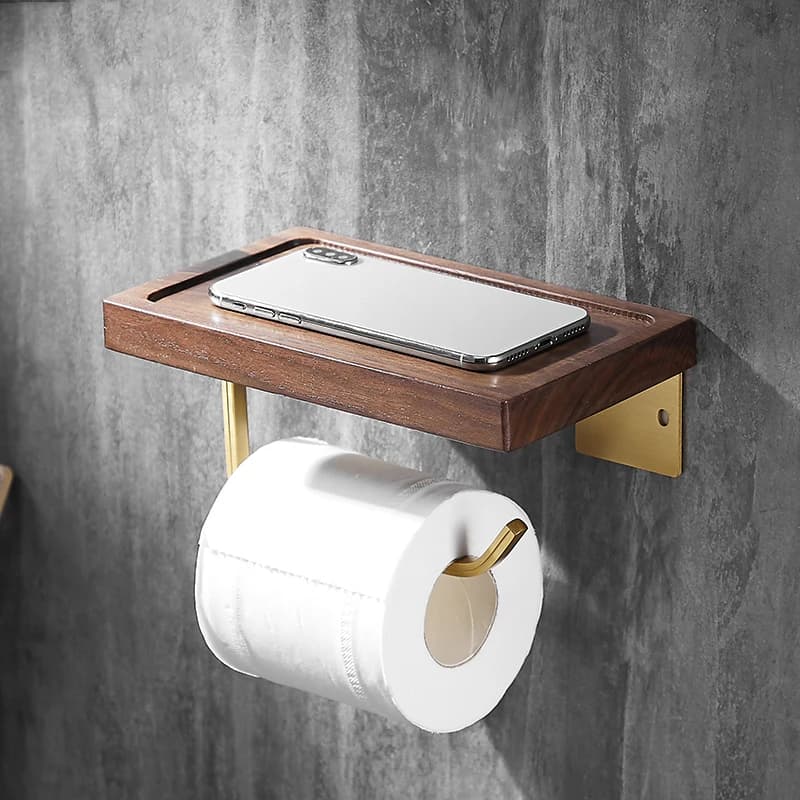 Porta carta igienica in legno a parete Porta fazzoletti in lega Organizzazione accessori da bagno Porta fazzoletti per bagni