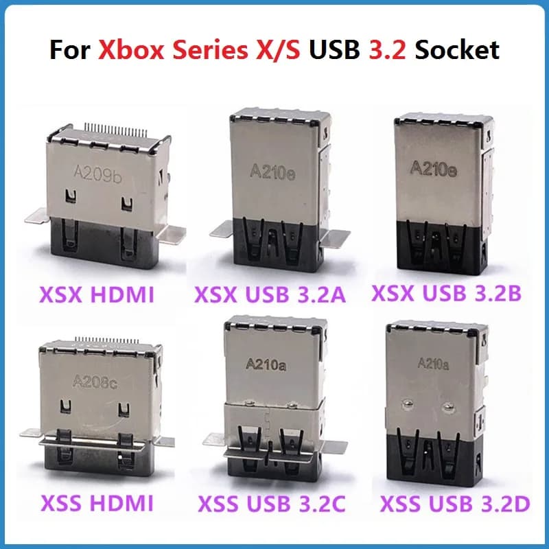 2 pezzi porta USB 3.2 originale per Xbox Series X /S interfaccia HDMI ad alta definizione XSX XSS 3.2 presa sostituzione accessori da gioco