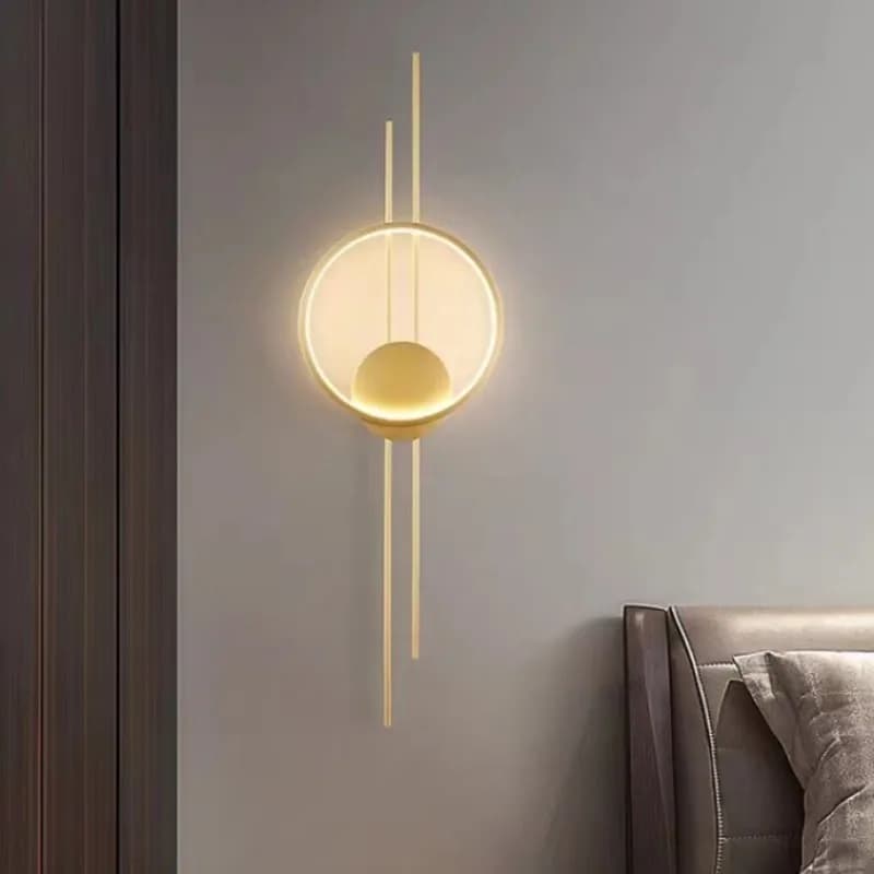 Lampade da parete a LED nere e dorate Comodino Foyer Corridoio Corridoio Atmosfera Illuminazione Sconce anello luminoso Soggiorno interno di casa ligh