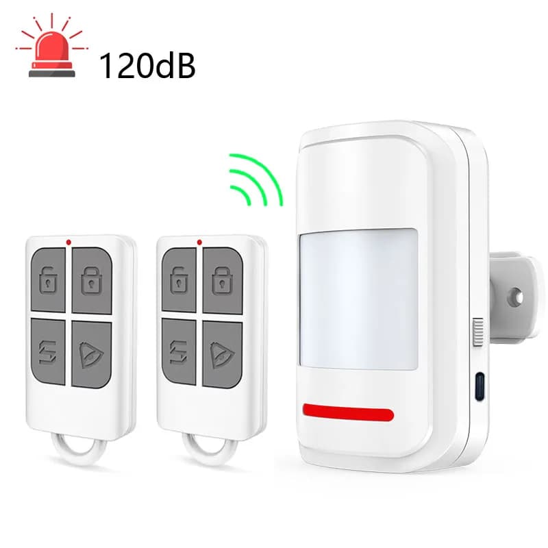 Rilevatore a infrarossi Sensore di movimento PIR Allarme movimento corpo umano Sicurezza di benvenuto 2 modalità 120dB Alto decibel 433 MHz Telecomando