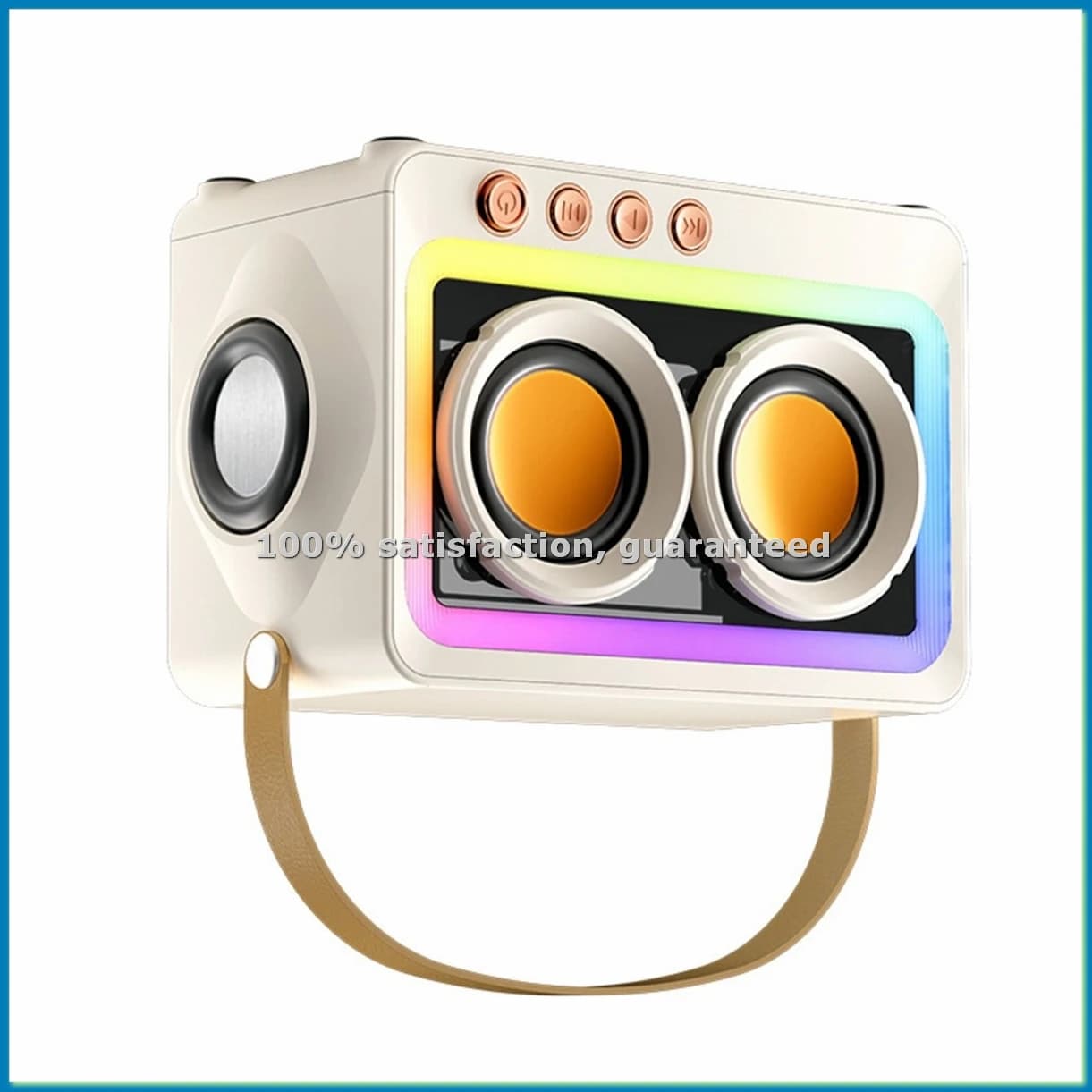 Altoparlante Bluetooth Portatile, Speaker Audio Wireless con Radio FM, Mini Doppio Altoparlante Bluetooth, Bianco-ABWO