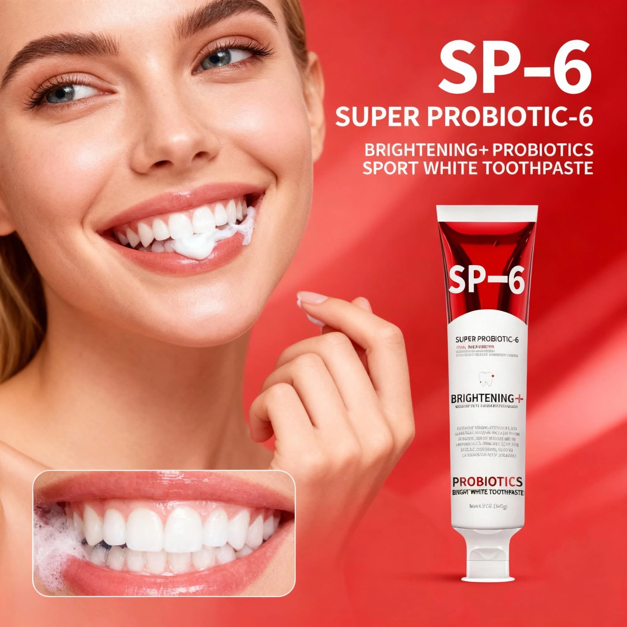 Probiotic SP-6 toothpaste Whitening teeth Remove plaque Prevent tooth caries Oral cleaning Replenish beneficial bacteria