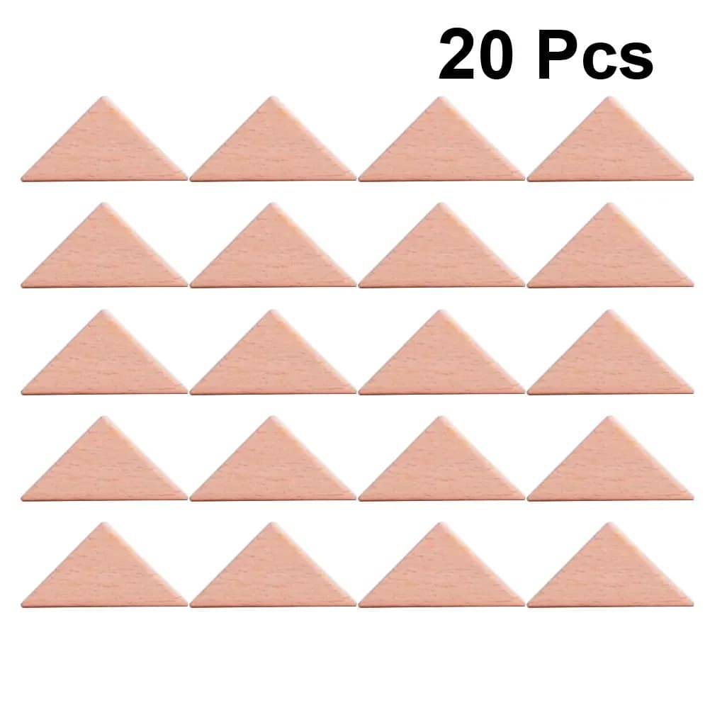 20Pcs Solid Wood Geometric Small Triangle Blocks Kids Educational Creative Building Set Early
