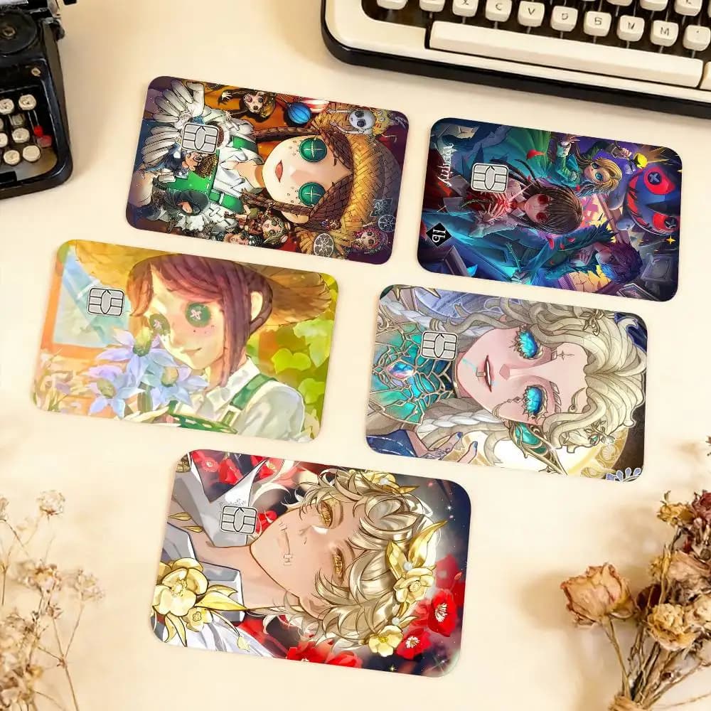 Pellicola Protettiva Impermeabile per Carte di Credito e Debito con Tema del Gioco Horror Identity V, Adesivi per Carte Bancarie e Tessere Autobus