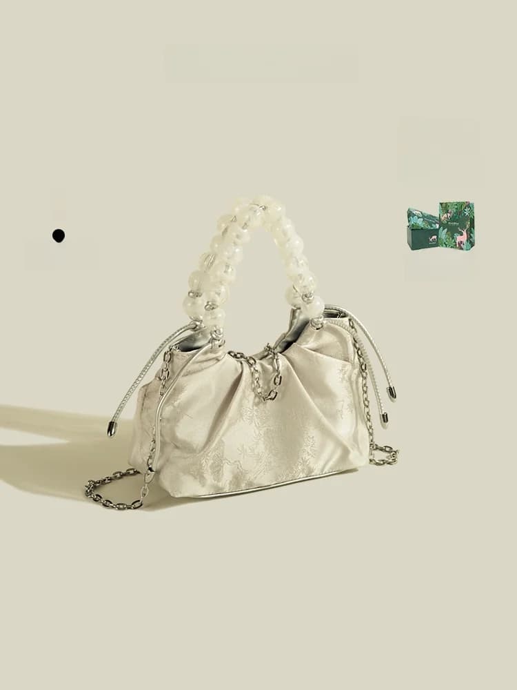 MuziKai Fashionable Beaded Chain Crossbody Bag for Women 2026 New Spring Summer National Style Handbag Shoulder Bag