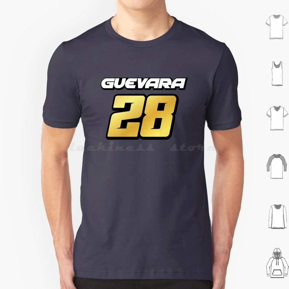 Izan Guevara 28 Oro T Shirt di Cotone Delle Donne Degli Uomini FAI DA TE Stampa Moto3 Casco Moto Moto Da Corsa Racer Sport Appassionato di Bici