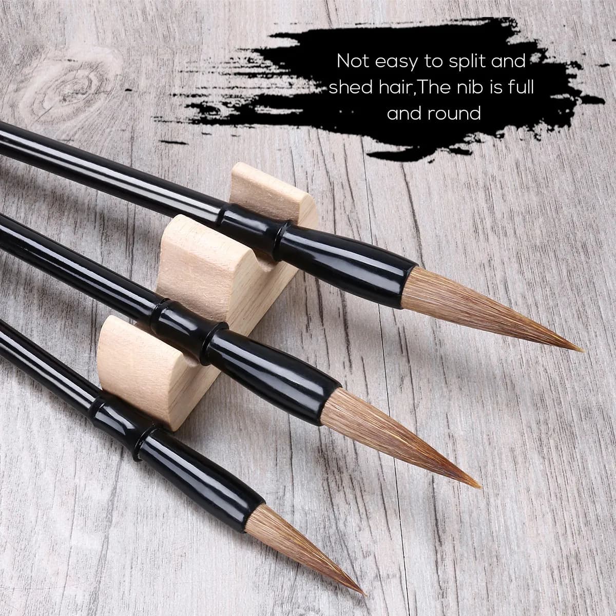 Wolf Hair Chinese Calligraphy Brush Set Wood Handle Writing Drawing Brushes for Beginners Ink Art Calligraphy Practice