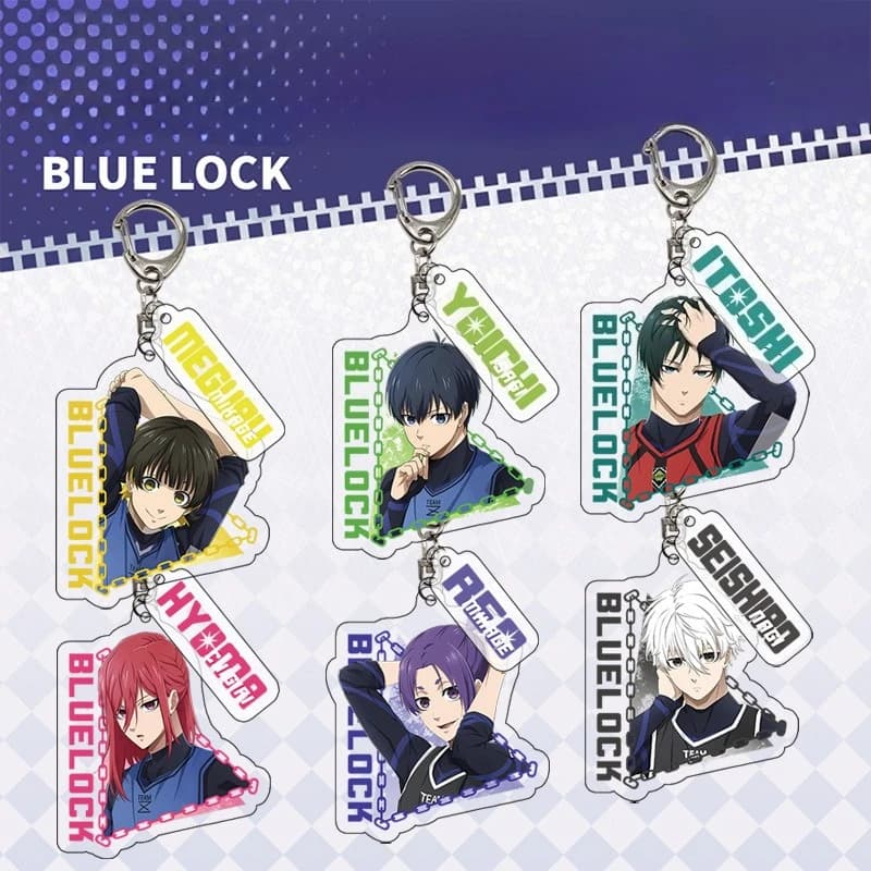 Portachiavi Anime BLUE LOCK in Acrilico con Personaggi Isagi Yoichi, Chigiri, Bachira, Ciondolo Animato, Portachiavi Cosplay