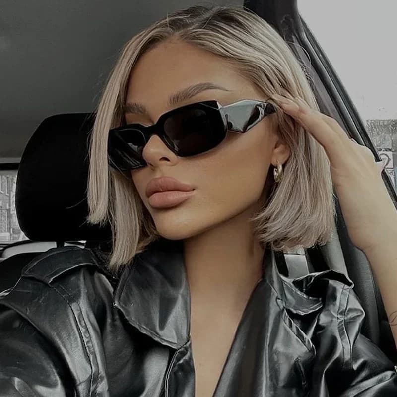 Vintage Square Sunglasses Women Luxury Brand Designer Sun Glasses Female Retro Black Frame Punk Fashion Driver Oculos De Sol
