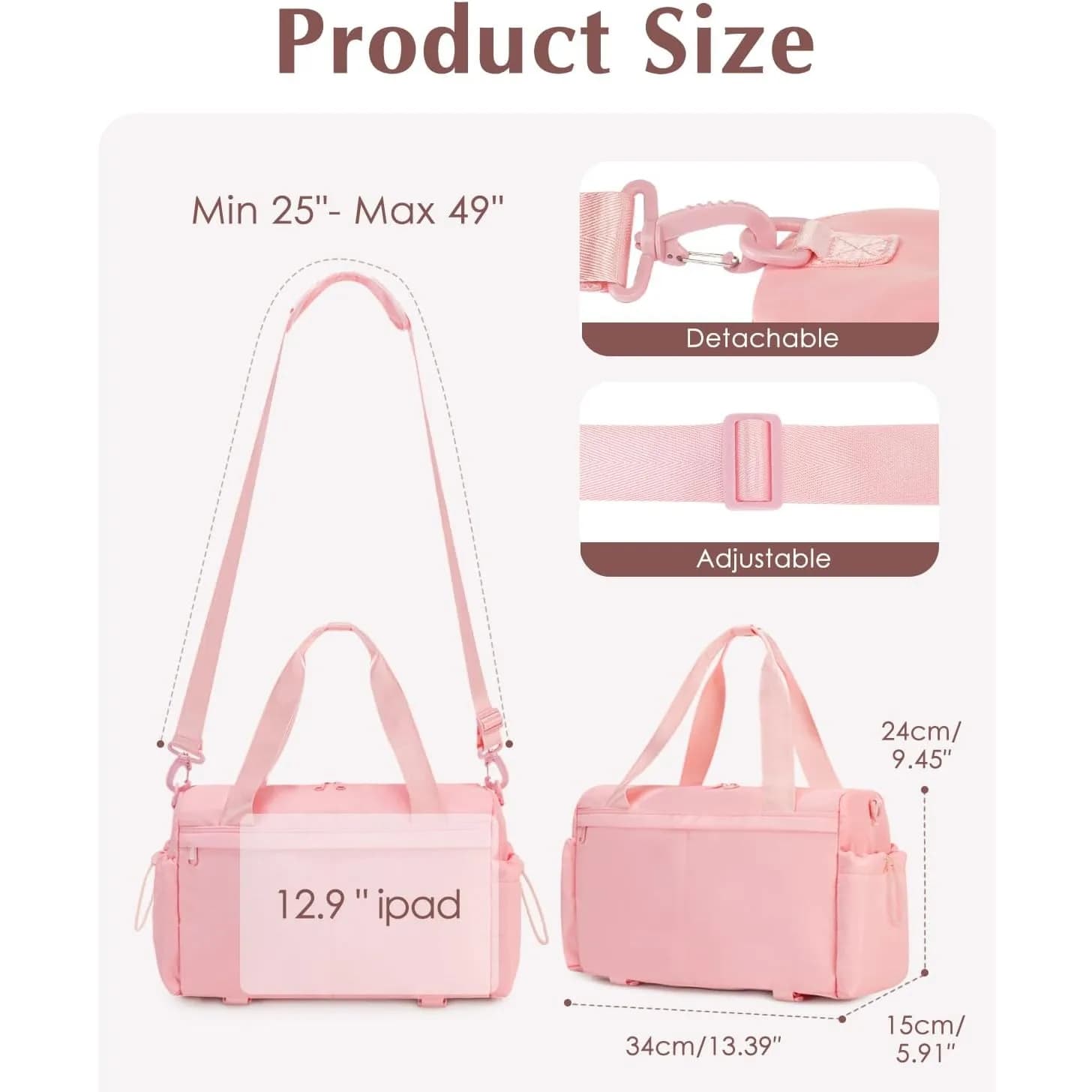 Small Gym Bag with Yoga Mat Holder & Wet Compartment Sport Bag Water Bottle Pocket Mini Duffle Bag For Workout Travel Dance