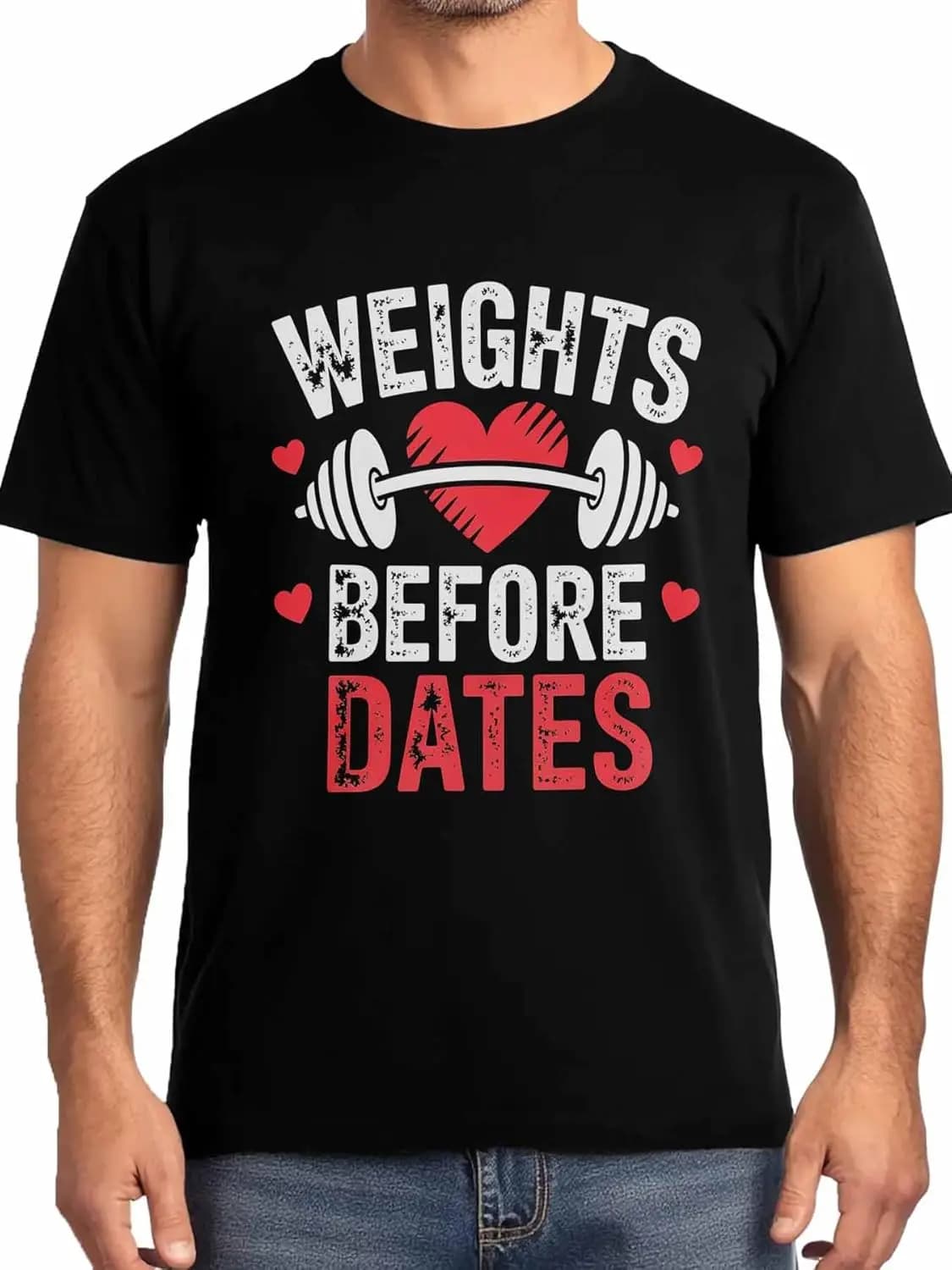 T-shirt da uomo con testo interessante Love, magliette a maniche corte per uomo T-shirt girocollo per esercizi sportivi da uomo