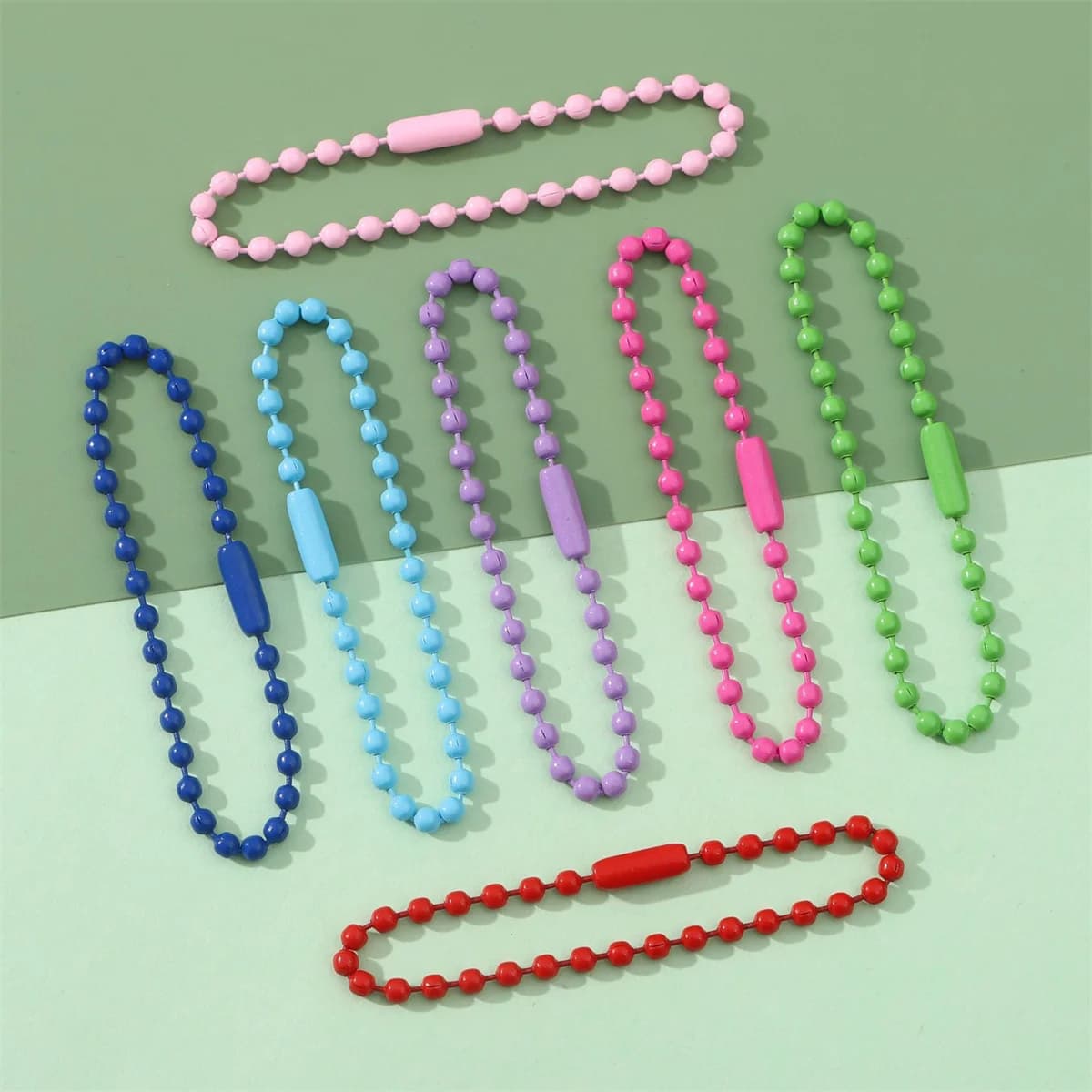 Z25 Catene con perline a sfera da 10 pezzi adatte per portachiavi/bambole/etichetta connettore per etichetta a mano per braccialetto fai da te creazione di gioielli accessori 11,5 cm