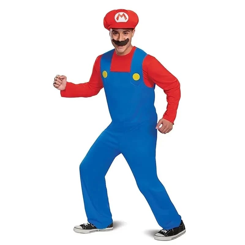 Costume da gioco anime Idraulico Brothers Costume da spettacolo divertente Halloween Unisex Uomo Donna Festa per adolescenti con cappello e baffi