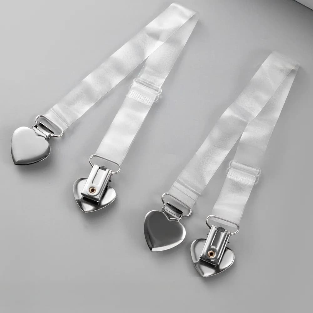 Transparent Invisible Shoulder Strap Adjustable Heart Duckbill Clip Clothes Clasp Anti-Slip Invisible Bra Clasp Underwear