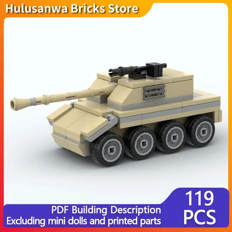 Military Desert Battle Tank Model MOC Building Bricks War Equipment Modular Technology Gifts Holiday Assemble Children Toys Suit