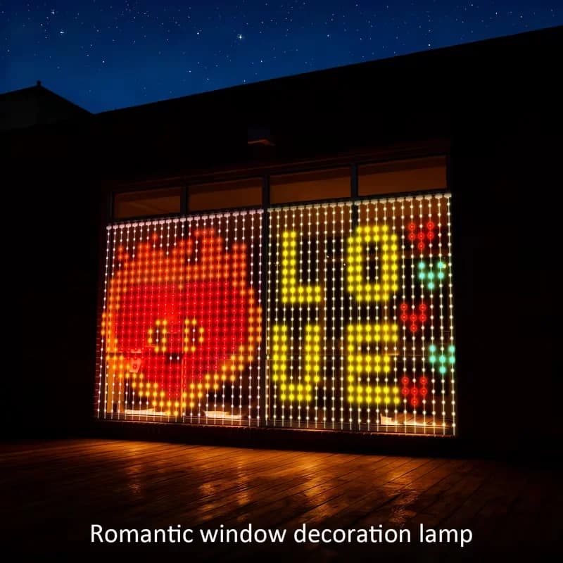 Luci per tende intelligenti Luci a stringa a LED Luci natalizie per finestre che cambiano colore fai-da-te Sincronizzazione musicale per decorazioni da parete per interni ed esterni