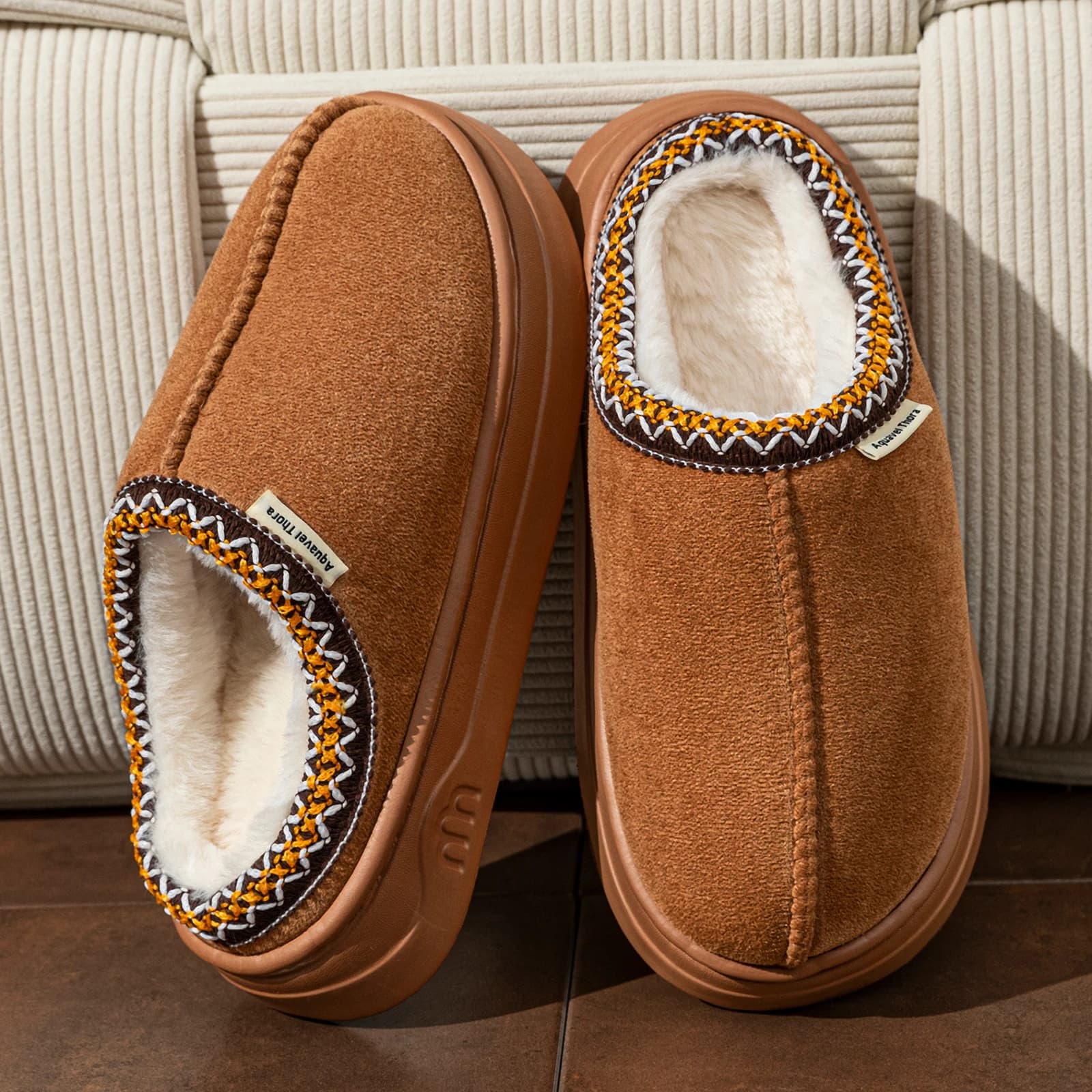Women's Winter Slippers Fashion Women's Boots Anti-slip Anti-slip Dissolving Sole Soft Indoor Warm Comfort Men's Plush Houseshoes good 2026