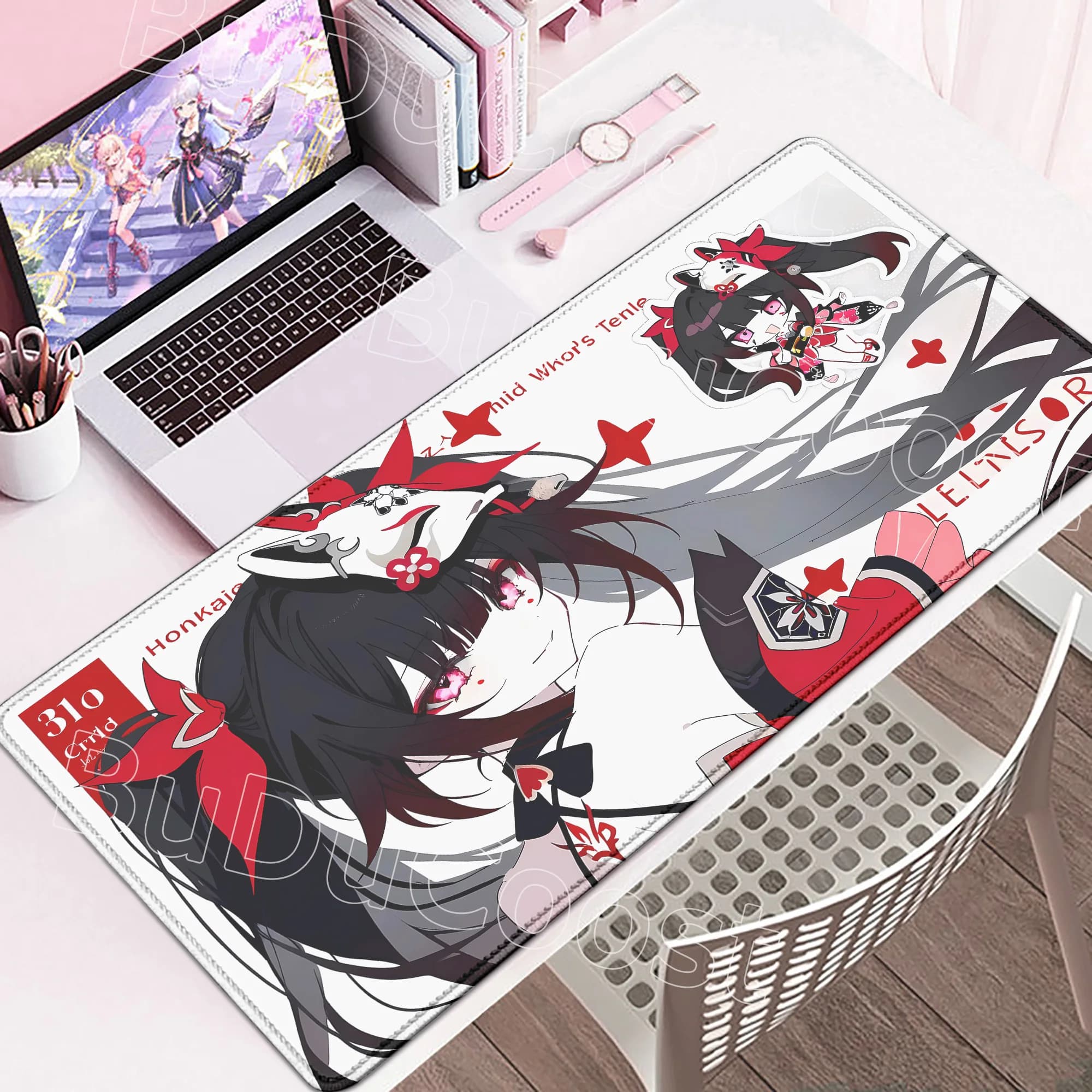 Firefly Silver Wolf Sparkle Tappetino per mouse grande Honkai Star Rail Tappetino da scrivania per giochi anime Accessori per tastiera del computer