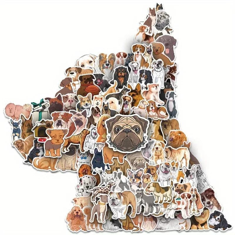 100 pezzi/50 pezzi adesivi per cani carini adorabili decalcomanie per cuccioli per laptop bottiglie d'acqua e artigianato fai da te perfetti per gli amanti degli animali domestici e gli amici
