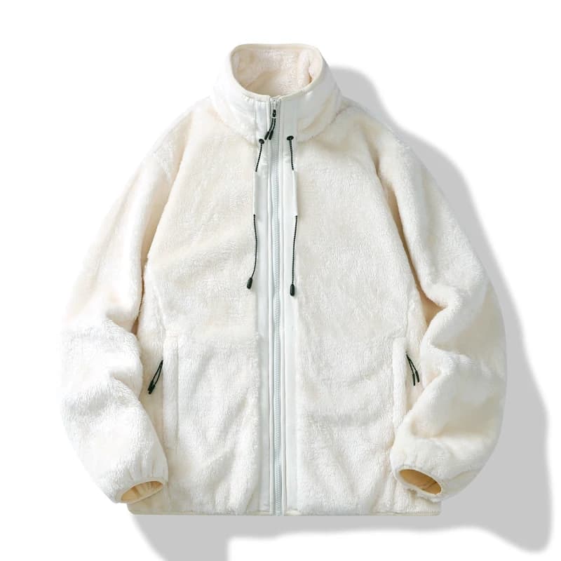 Fleece Cotton Jacket for Men Thickened Stand-up Collar Coat Casual Warm Versatile Winter Coat Loose Cardigan Jacket for Winter