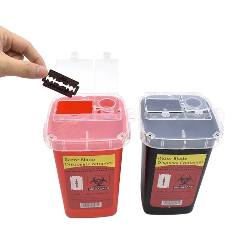 Scatola per il riciclaggio delle lame del negozio di barbiere Scatola di immagazzinaggio per la lavorazione della mini lama Barbiere professionale Strumenti e forniture per la casa