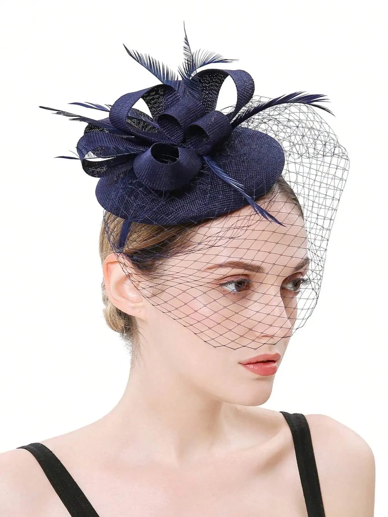 1 pz Fascinator da donna fatto a mano con velo, fermaglio per capelli, fascia per capelli, stile anni '20, per Tea Party, Kentucky, Pillbox, artificiale