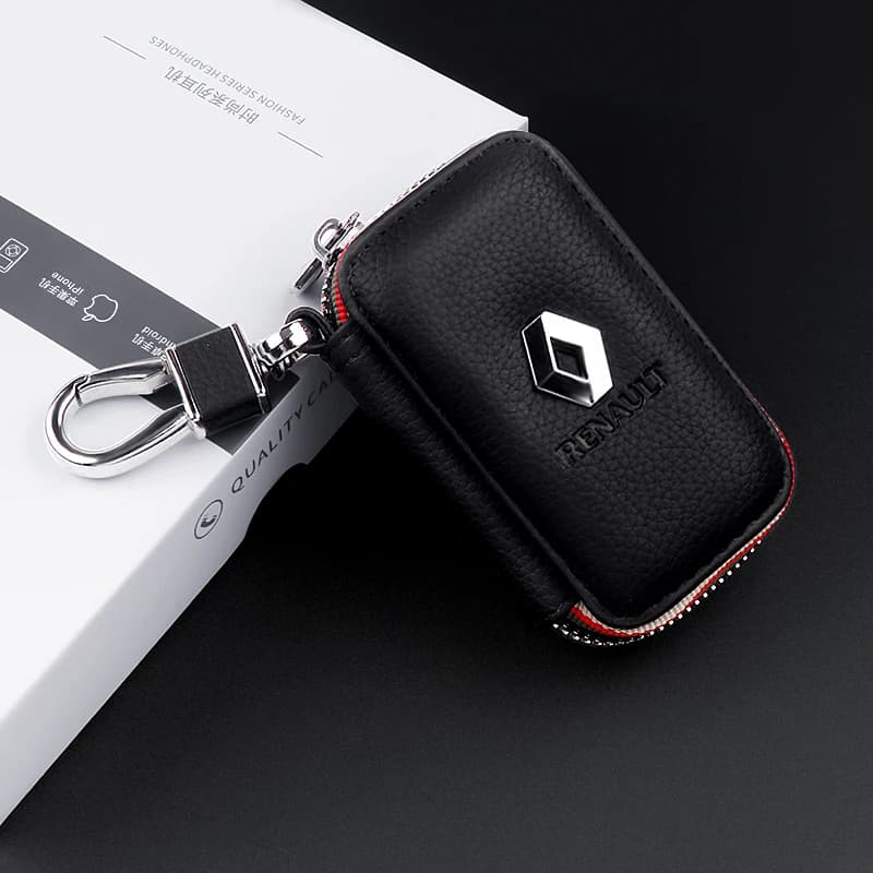 Custodia per chiavi per auto in pelle PU Borsa per chiavi Borse per carte di credito Decorazione per Renault Megane 2 Clio 4 Captur Radio Logan Duster Laguna Dacia