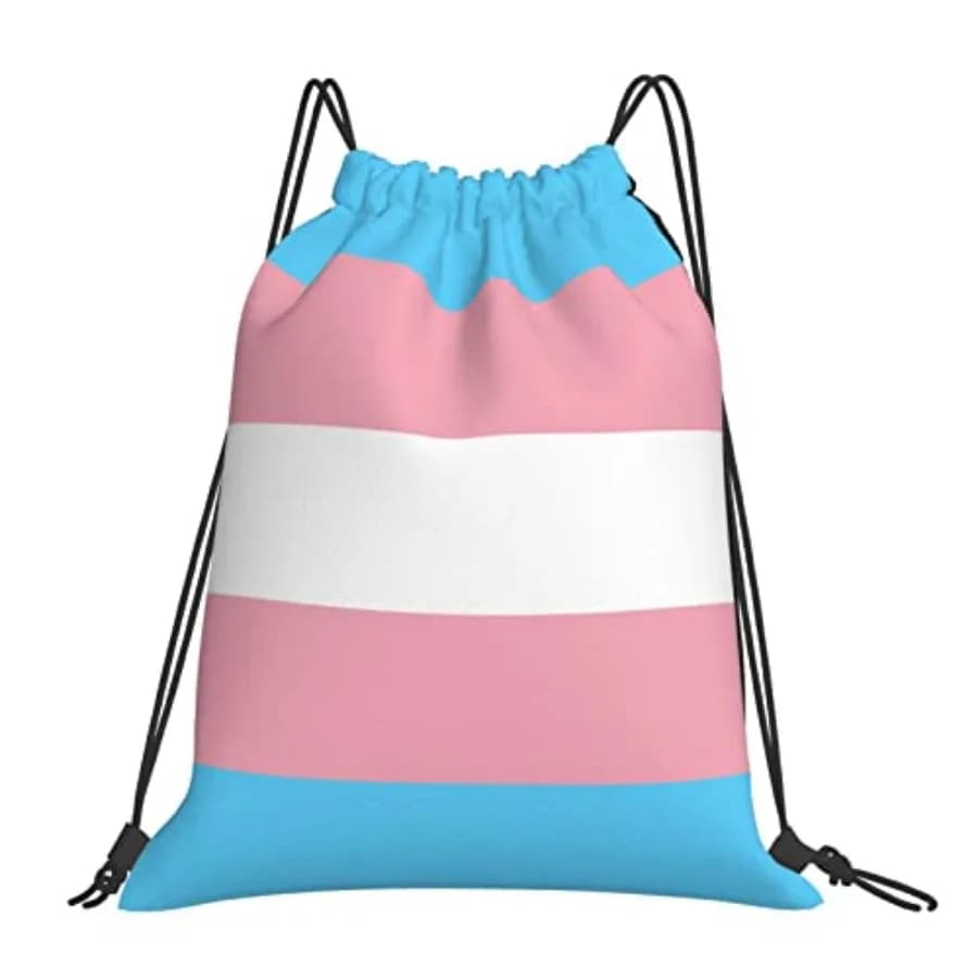 Transgender Pride Flag Unisex Drawstring Backpack Bag Sport Gym Dance Travel Sackpack