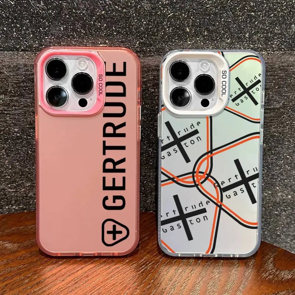 Coque Fashion For-G-Gertrudes Custodia per telefono Ondulazione laser Custodia in silicone argento per iPhone 17 16 15 14 13 12 11 Pro Plus Max