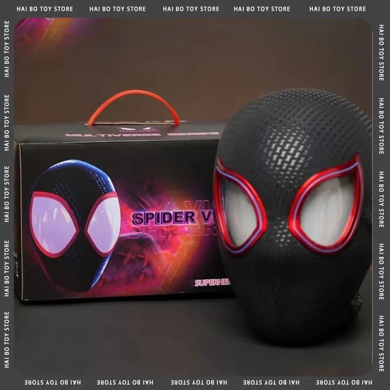 Mascara Miles Spider-Man Cosplay Copricapo Cosplay Eyes Movement Electronic Mask Remote Control Toys Cosplay Costume Adult Kids Gifts