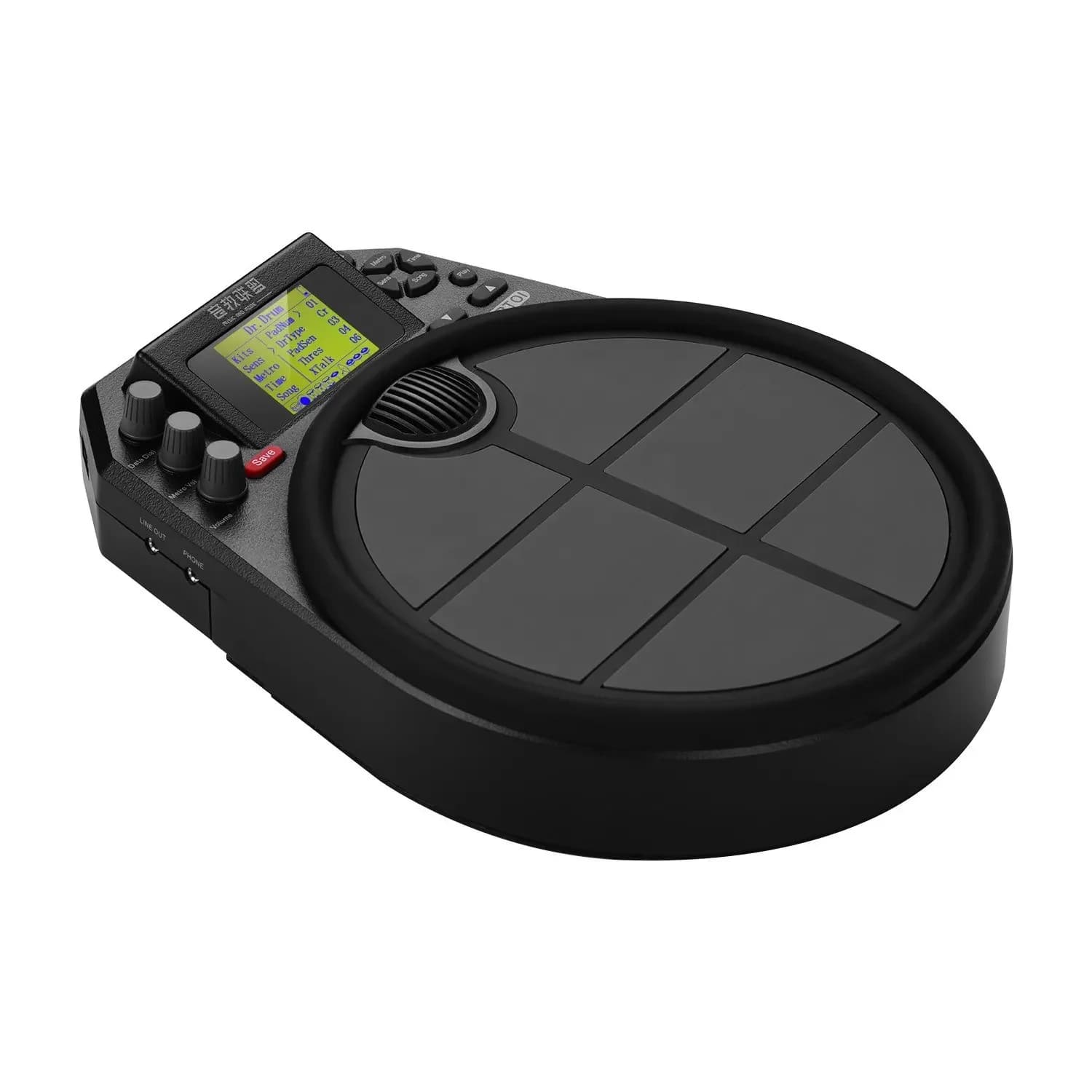 Tambor elettronico portatile Tamburo a percussione Pratica Pad 15 Kit batteria Suoni 59 Demo Metronomo Funzione timer Display LCD con 2 Foo