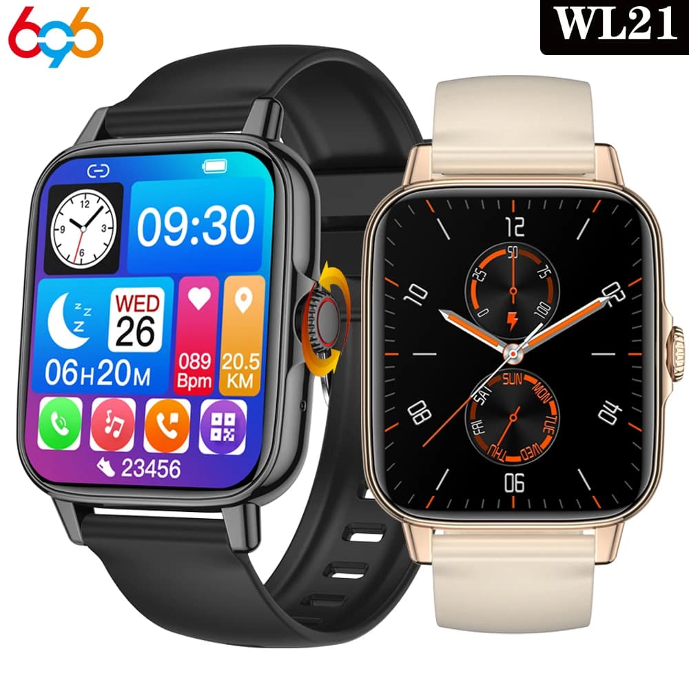 Smartwatch da donna da uomo con pulsante rotante di ricarica wireless WL21 Smart Watch GTS3 Pro Max Blue Tooth Call Sport impermeabile da donna