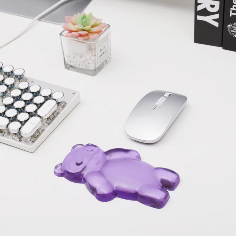 Simpatico poggiapolsi per tappetino per mouse con orso cartone animato, poggiamano impermeabile e antiscivolo per scrivania da ufficio per ragazze, tappetino da polso per computer personalizzato