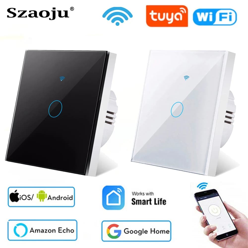 WiFi Smart Switch Tuya Smart Life Light SwitchApp Remote Control No 110V 220V neutral cable for Alexa Google Home