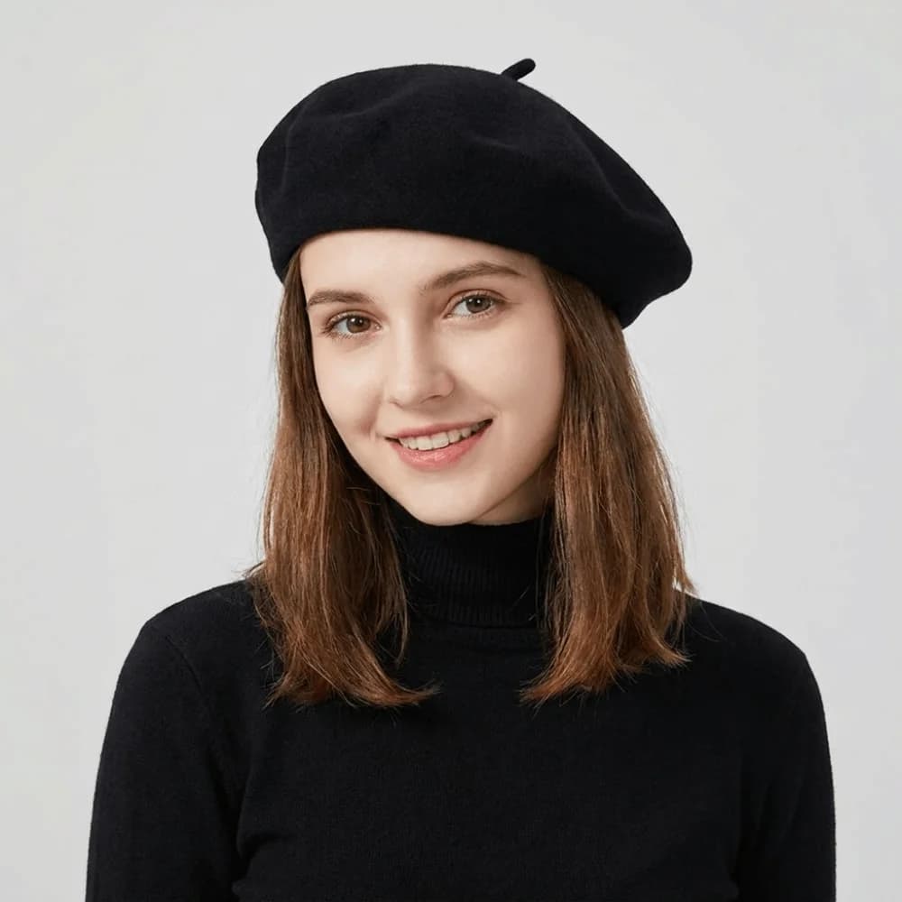 Streetwear Solid Color Beret Hat Knitted Warm Wool Painter Hat Korean Style Y2K Beanie Cap Travel