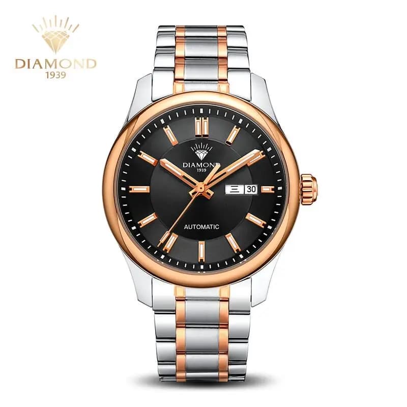 Orologio Meccanico da Uomo Shanghai Diamond, Impermeabile di Alta Gamma con Doppio Calendario S104, Originale Ufficiale Nazionale con Numeri Romani