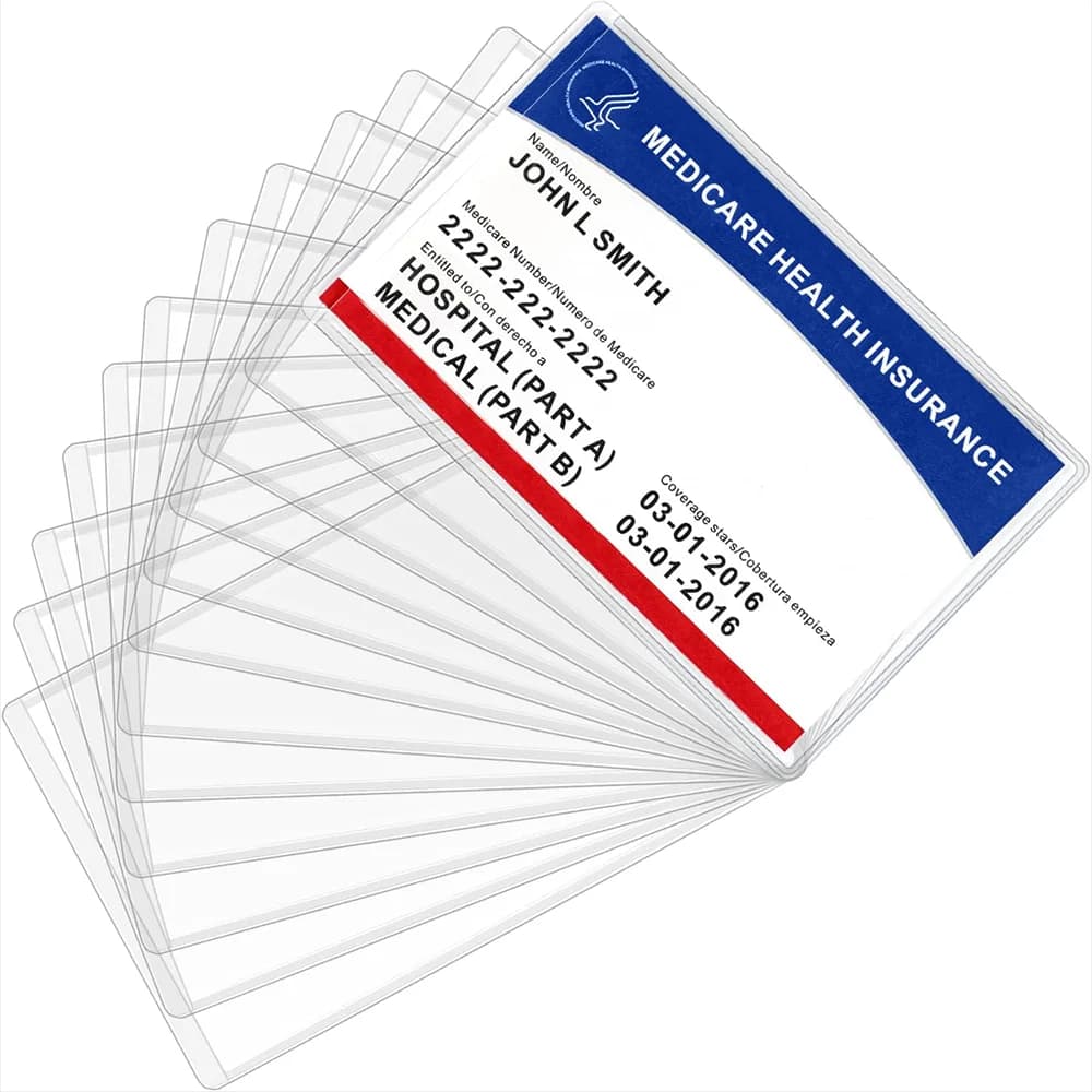 Custodia protettiva impermeabile per porta carte Medicare - Custodia per carte di credito ID aziendale e di sicurezza sociale